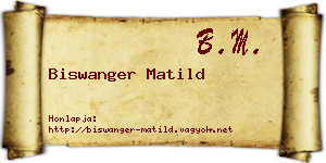 Biswanger Matild névjegykártya